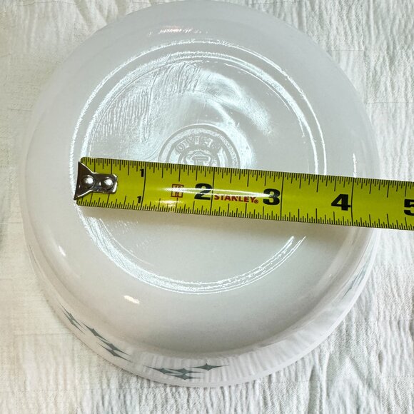 Vintage Federal Glass Mixing Bowl Oven Ware Turquoise Atomic Star MCM 3 QT - Picture 4 of 11
